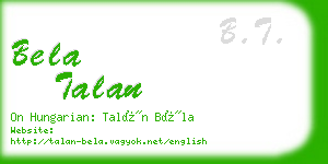 bela talan business card